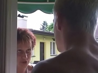 Old of age woman pleases smart neighbour