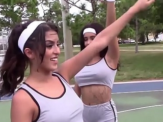 Lesbian basketball boyhood tasting their coachs sexy fur pie